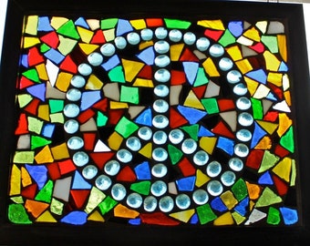 Mosaic Window Art - Peace Sign, Stained-Glass