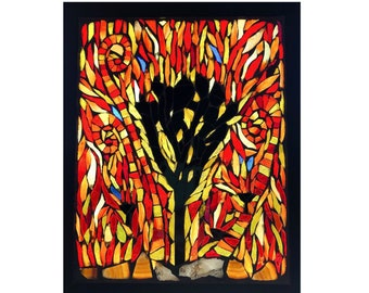 Mosaic Window Art, Joshua Tree, Stained-Glass, Agate