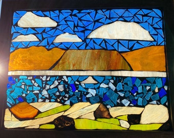 Mosaic Window Art - Lake Mead, Stained-Glass, Agate