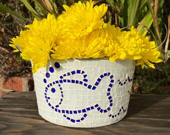 Mosaic Planter, Whimsical Fish