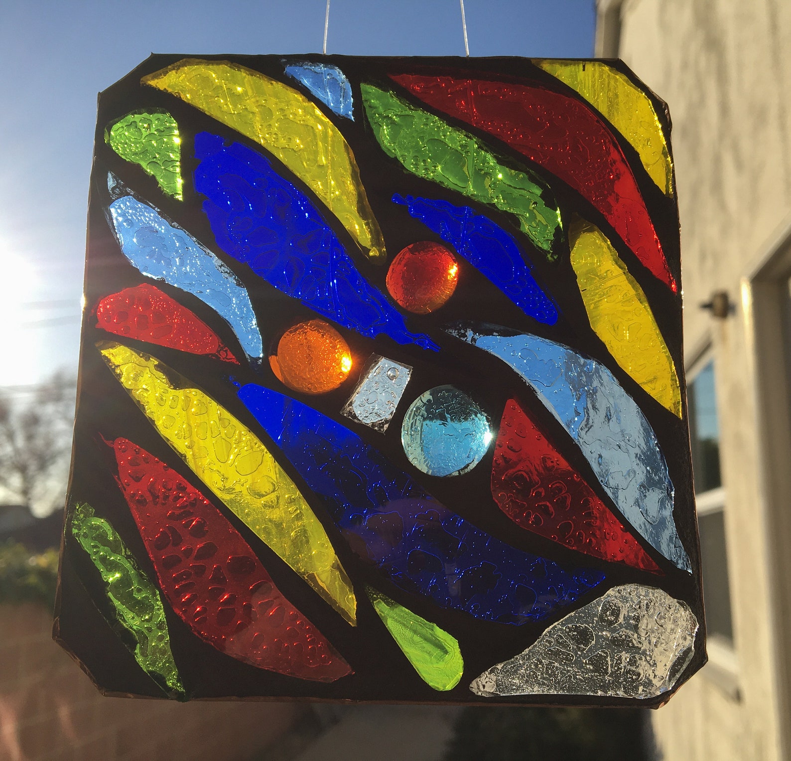 Stained Glass Mosaic Suncatcher Etsy