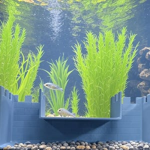 Castle Fish Cave for Aquarium - Shrimp and Fish Hide, Betta Shelter, with removable grates