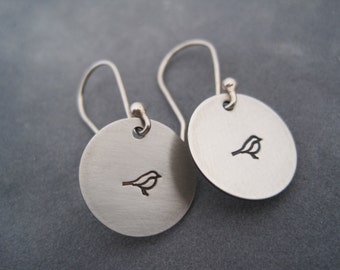 Mama Bird Earrings - Personalized Earrings - Hand Stamped Earrings - Drop Earrings - Drops - Whimsical Jewelry - Nest Egg - Uncommon Goods