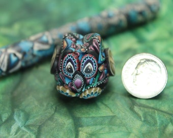 Adorable polymer clay owl and desk pen set