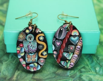 Unique handmade polymer clay earrings