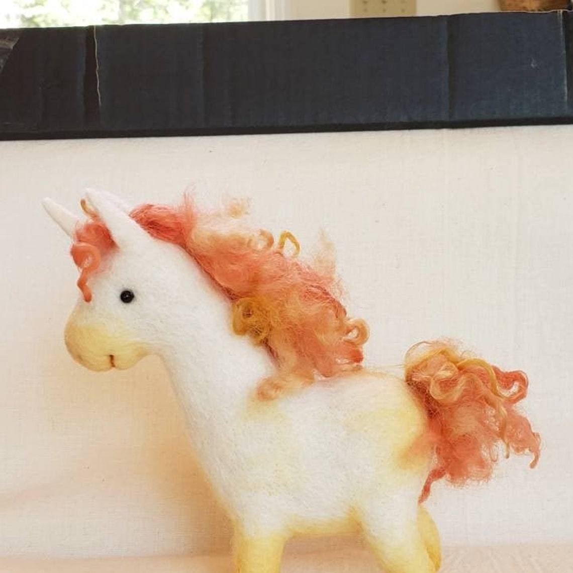 Marigold the UNICORN Art Toy Handmade Felted Wool Fantasy Etsy UK
