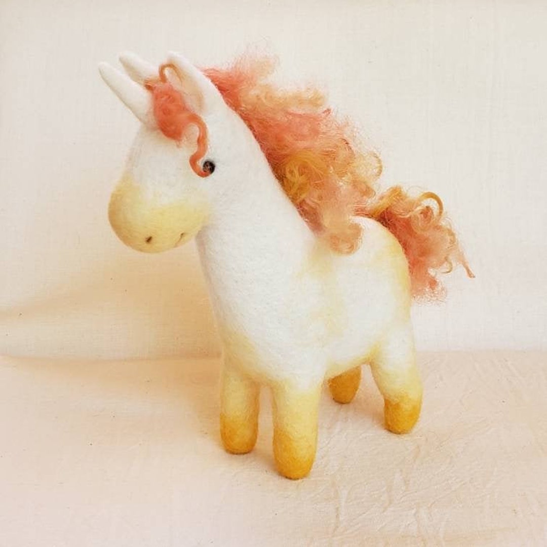 Marigold the UNICORN Art Toy Handmade Felted Wool Fantasy Etsy UK
