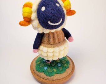 CUSTOM Animal Crossing Villager Character Needle Felted Wool Art Toy w/ Removable Stand