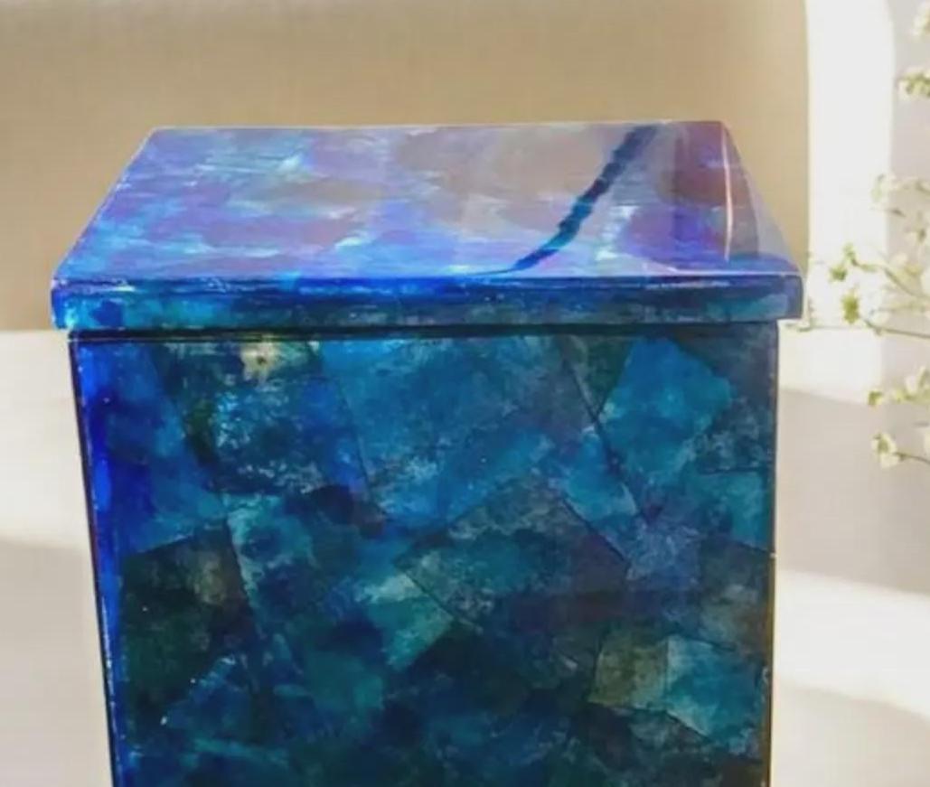 ラピスラズリジュエリーボックス：6x6の宝石の装身具、ヒーリング