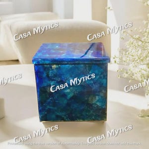 Lapis Lazuli Jewelry Box: 6x6 Gemstone Trinket, Healing Crystal Keepsake