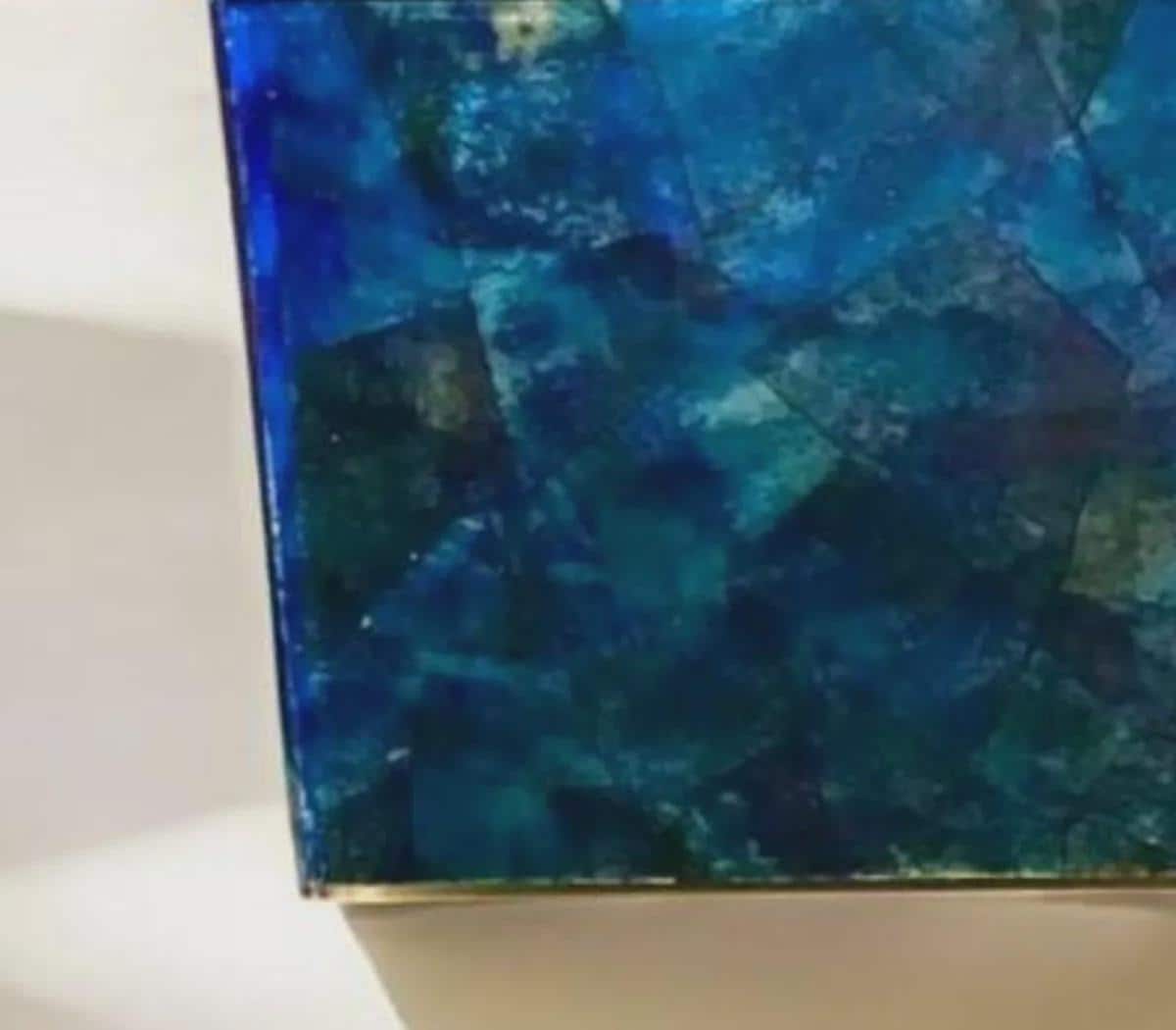 ラピスラズリジュエリーボックス：6x6の宝石の装身具、ヒーリング