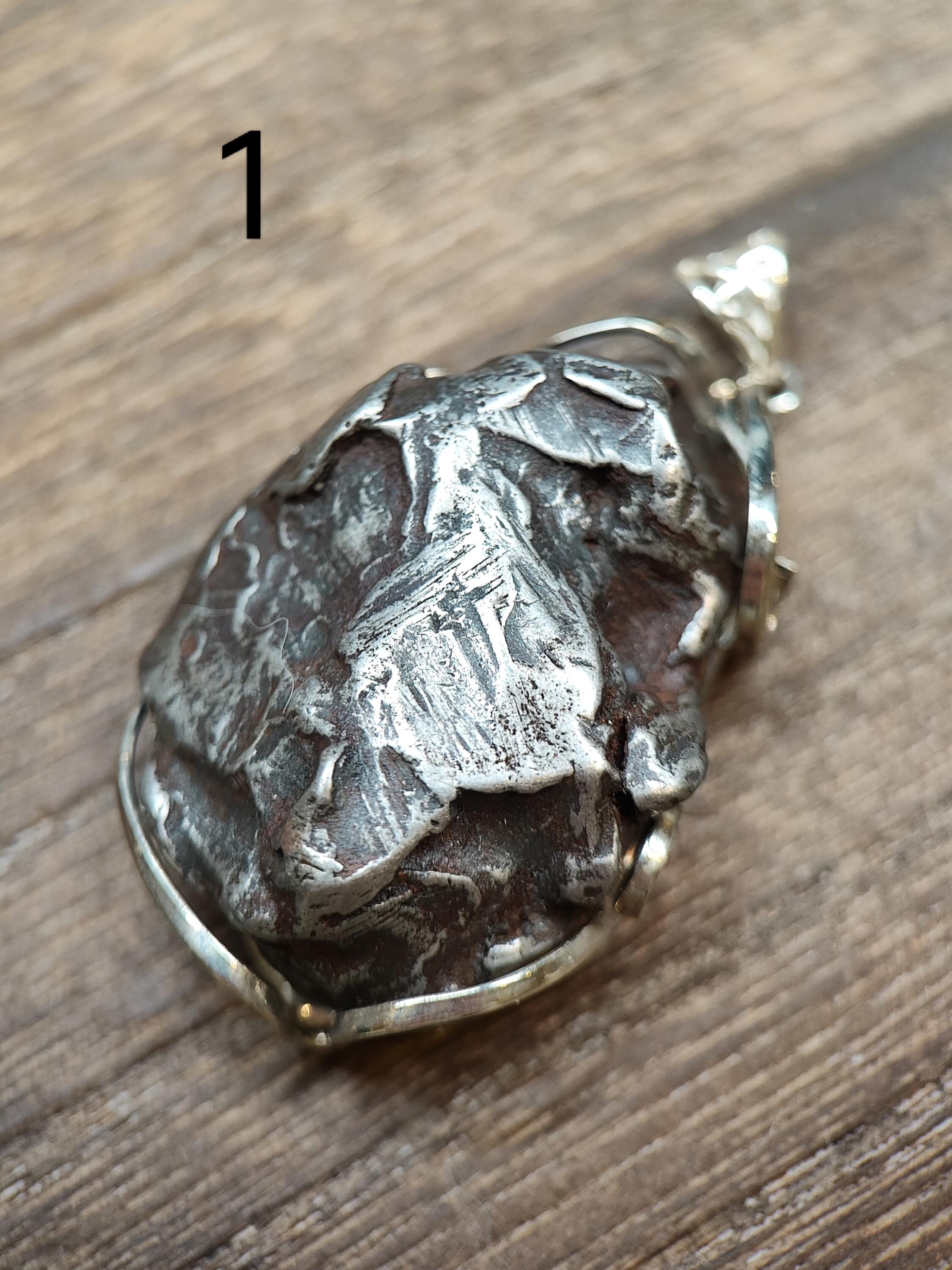 Raw Gebel Kamil Iron Meteorite Necklace – Large Ataxite Space Rock 