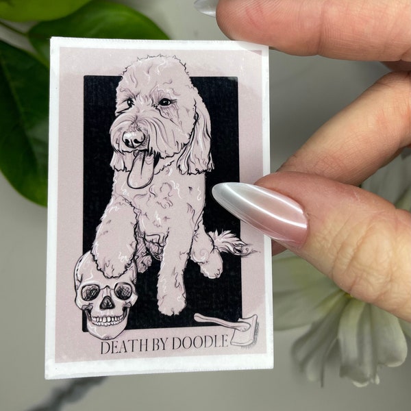 Death by Doodle Sticker, goldendoodle sticker, dog grooming sticker, groomer sticker, grooming gift