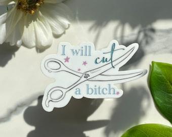 I will cut a B Sticker or magnet, die cut-vinyl, groomer humor, dog grooming sticker