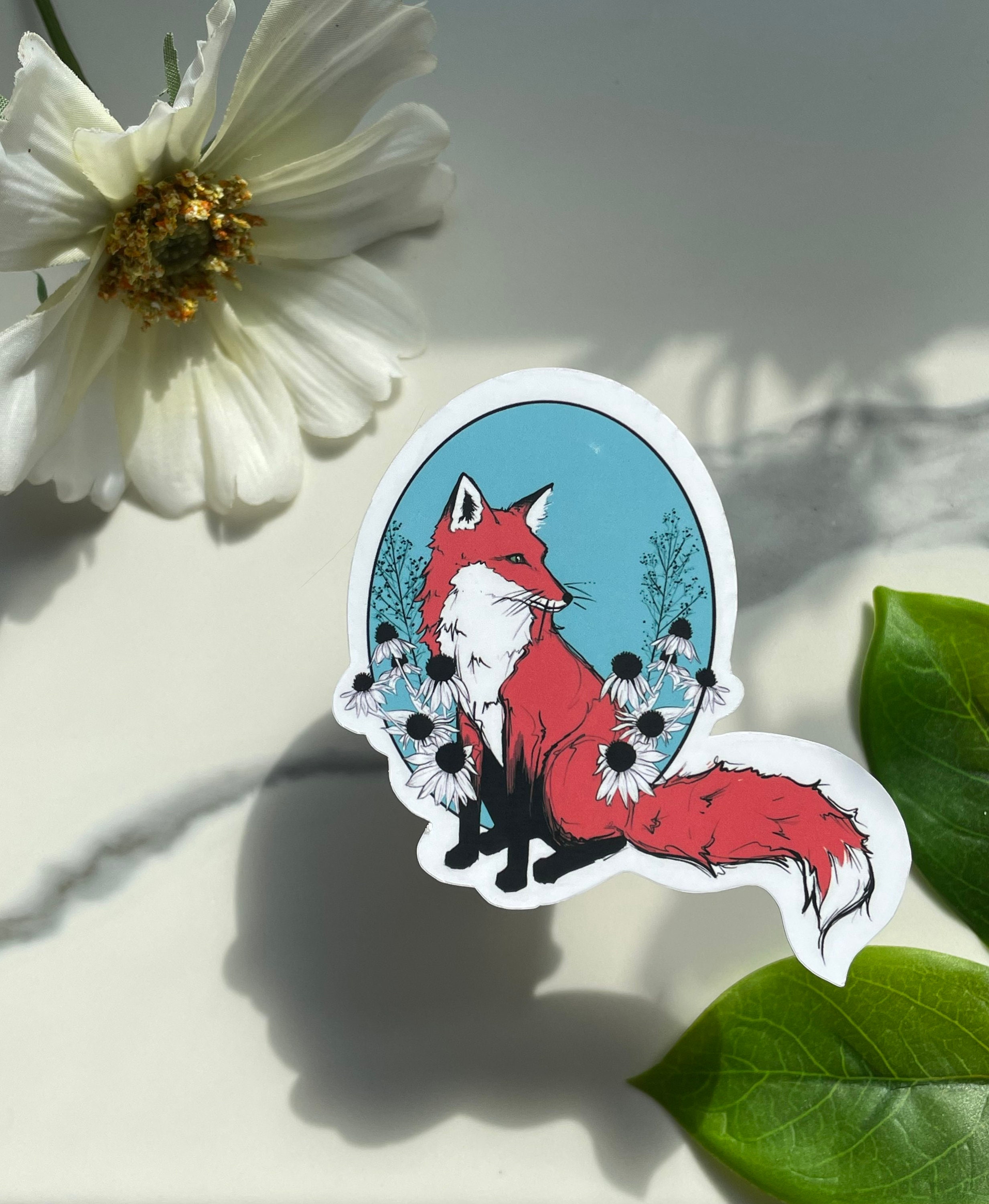 Fox Sticker or Magnet, animal magnet, fridge magnet, refrigerator magnet, laptop sticker