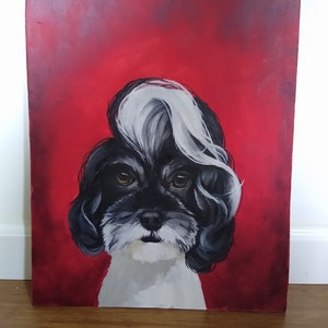 Dog Grooming Painting, Havanese painting oil painting, original painting
