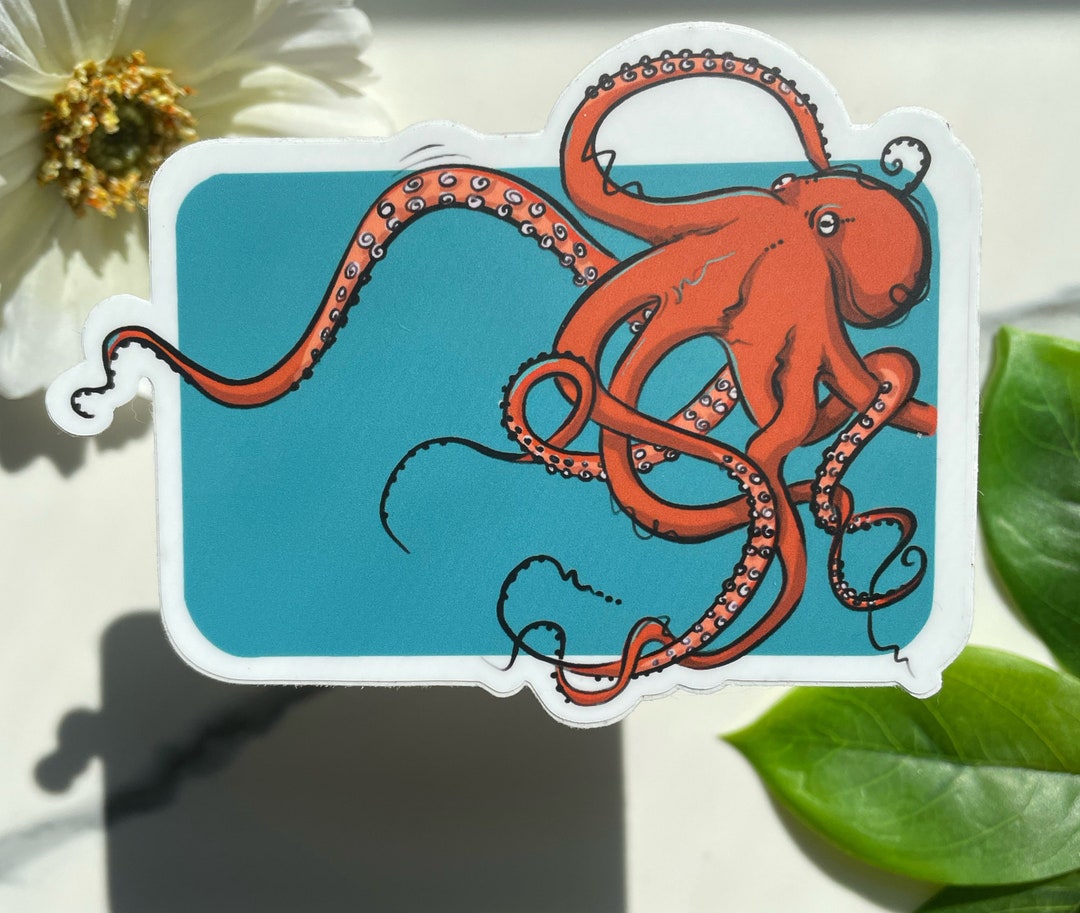 Octopus Sticker or Magnet, Sea Creature, Fridge Magnet, Die Cut Magnet ...