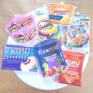 Oorbellen snackliefhebbers, snack, op junkfood geïnspireerde oorbellen, ontbijtgranen, ramen, mac en kaas, frites