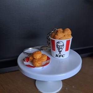 KFC Keychain, Fried Chicken, Biscuits Keychain, Cute Food Keychain