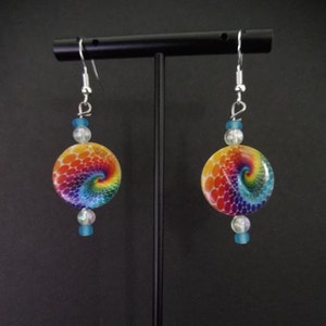 Tie Dye Earrings, Groovy Earrings, Hippie Earrings