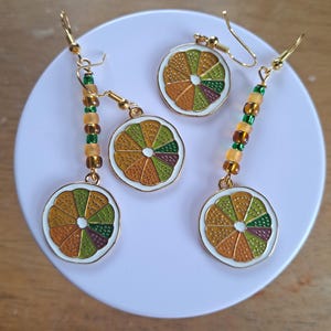Summer Fruit, Citrus Earring, Orange Earring