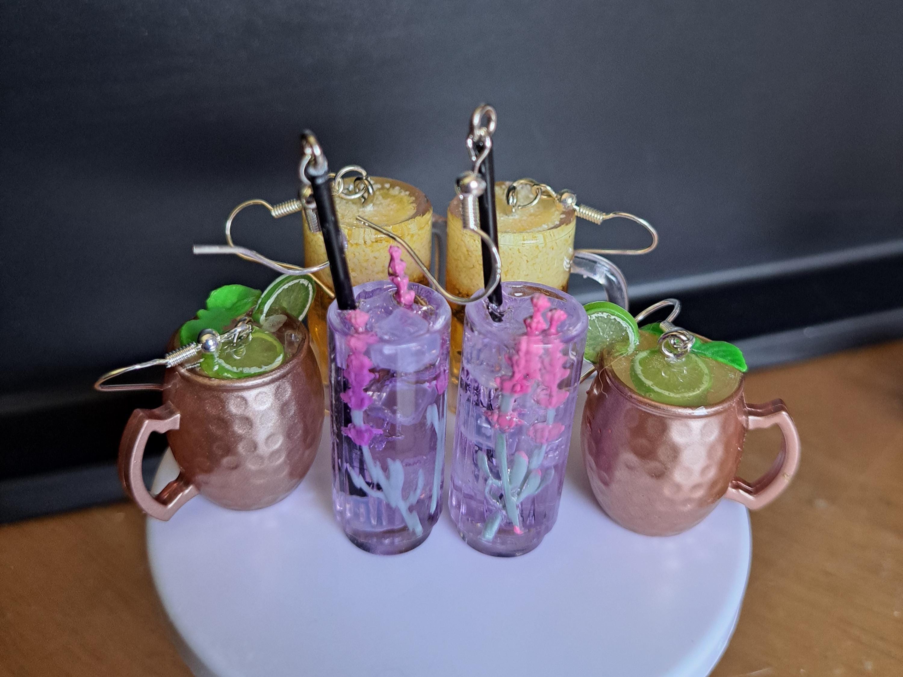 Alcohol, Mixed Drink, 21st Birthday Earrings, Beer, Moscow Mule, Gin and Tonic, Cocktail, Party Earrings, Oktoberfest