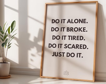 Motivational Just Do It Poster for Minimalistic Home or Office Decor