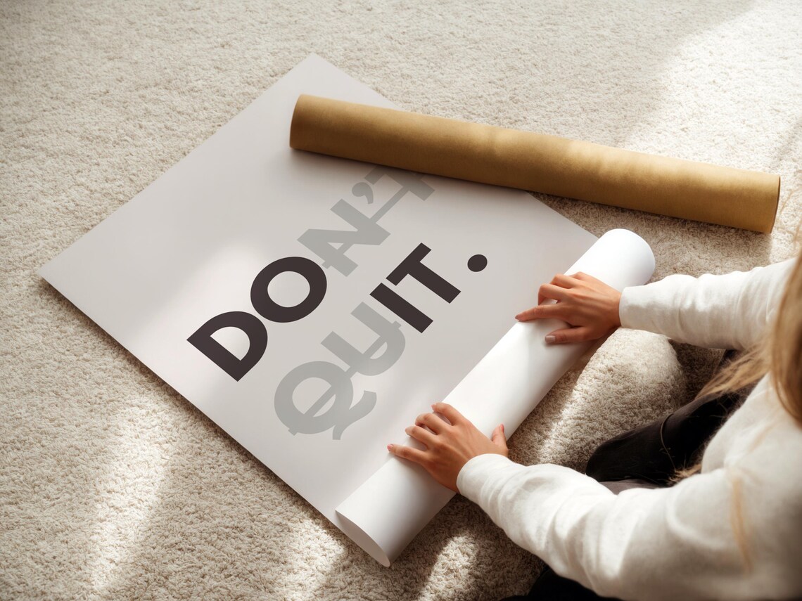 Motivational Don't Quit Poster for Minimalistic Home or Office Decor - Etsy
