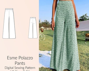 Esme Polazzo Pants DIGITAL Sewing Pants US Sizes 2-24 PDF