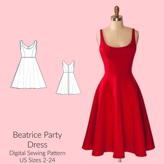 Full skirt dress sewing pattern hotsell