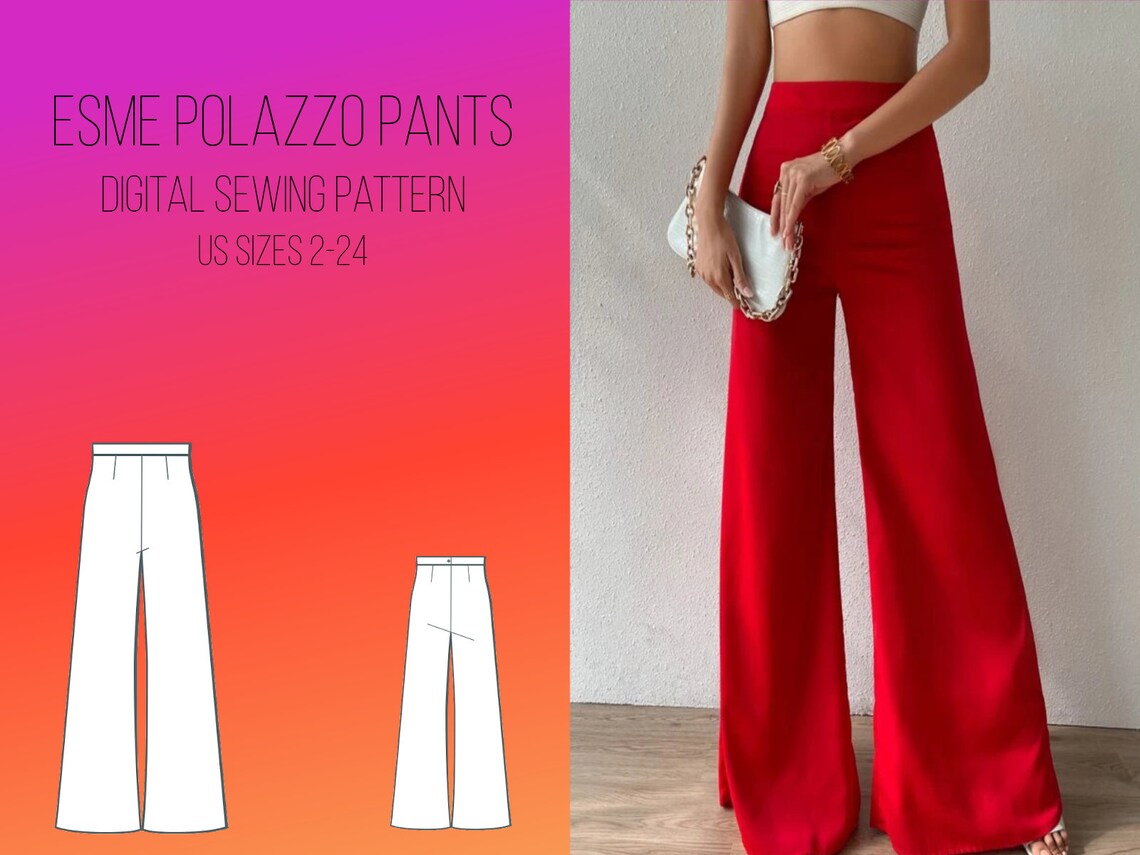 Esme Polazzo Pants DIGITAL Sewing Pants US Sizes 2-24 PDF - Etsy