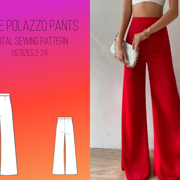 Esme Polazzo Pants DIGITAL Sewing Pants US Sizes 2-24 PDF