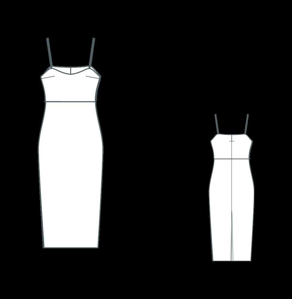 spaghetti strap bodycon dress pattern Spaghetti Strap Bodycon Dress with Ruffles Sewing Pattern. BOOTSTRAPFASHION SEWING PATTERNS