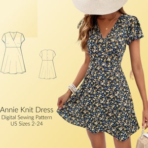 Annie Knit Sundress DIGITAL PDF sewing pattern, US Sizes 2-24