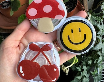 Kawaii Magnetic Phone Grip, Cherry, Mushroom, Smiley Holder