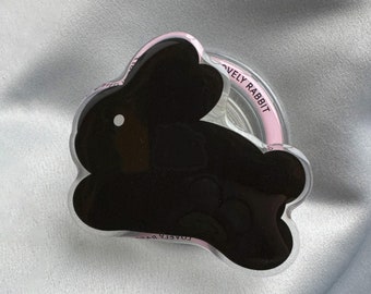 Magnetic Black Bunny Phone Grip, Kawaii Rabbit Holder