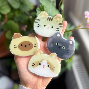 Cat Phone Grip, Kitty Kawaii Phone Stand, Black Cat Finger Grip, Tabby Phone holder