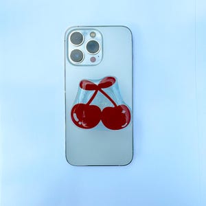 Cherry Phone Grip, Fruit Phone Holder Kawaii, Finger Grip, Phone Stand Accessory
