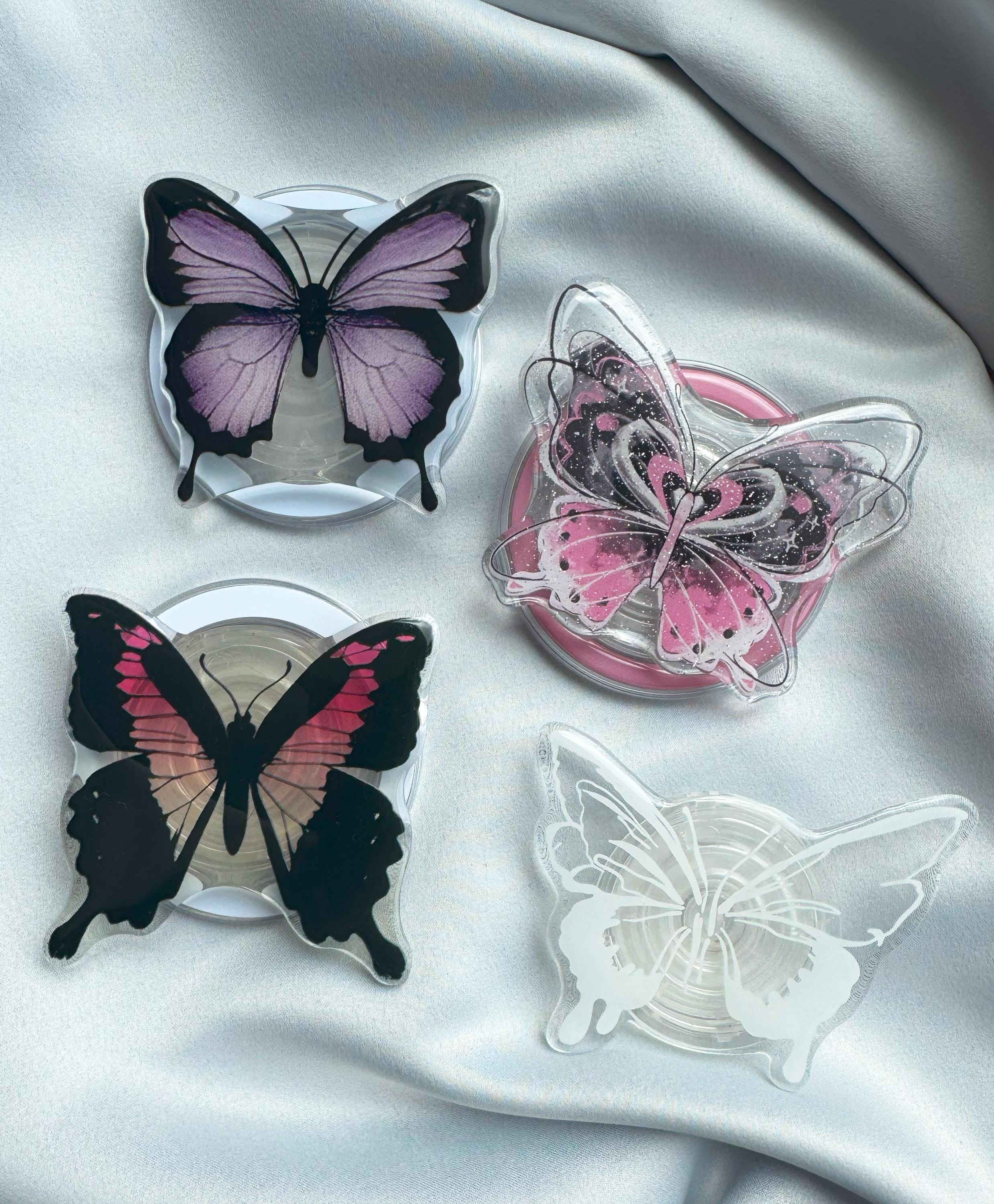 Blue Butterfly Clear Vinyl Sticker | Blue Morpho Butterfly | Cute Insects | Realistic Drawing