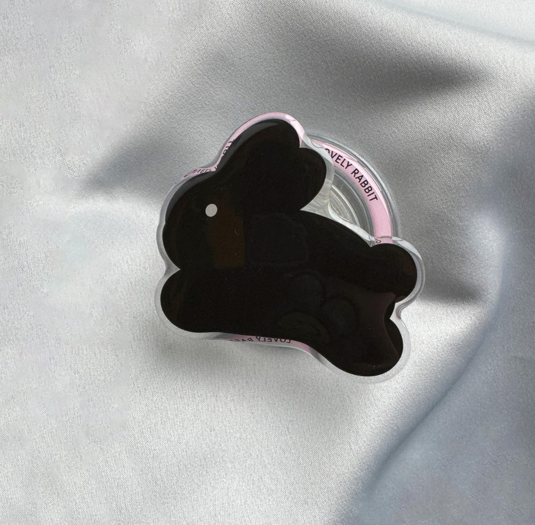 Faster Handle Icon Rabbit Magnetic Black Bunny Phone Grip, Kawaii Rabbit Holder - Etsy