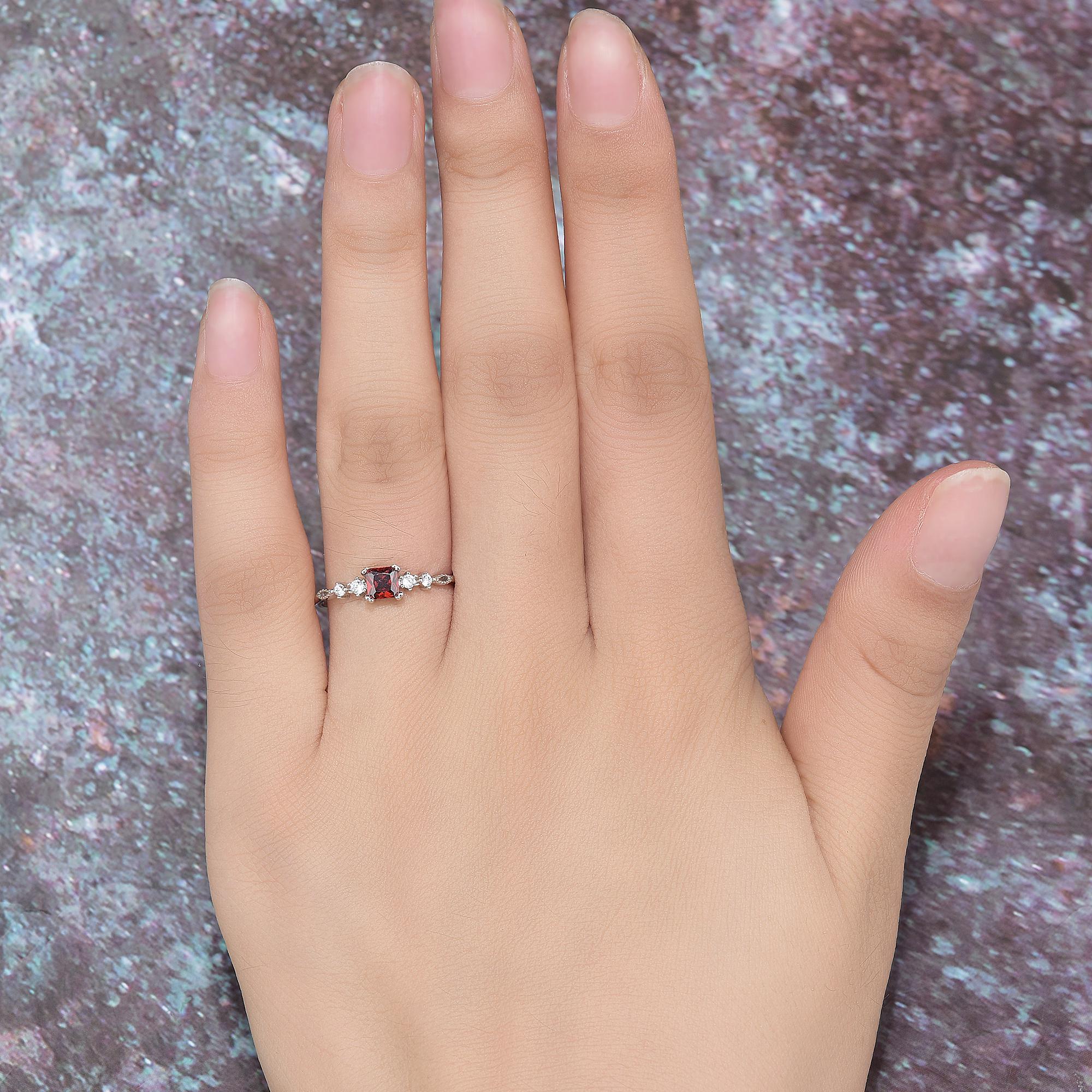 Adjustable Ruby Ring: Square Cut Red Gemstone, Handmade Jewelry - Etsy