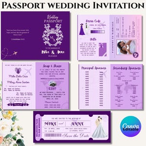Passport Wedding Invitation: Custom Destination Wedding Invite (Digital Download)