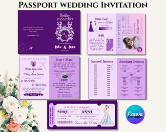 Passport Wedding Invitation: Custom Destination Wedding Invite (Digital Download)