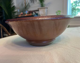 artist signed studio pottery 9.5” bowl