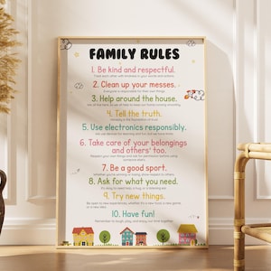 Family Rules Poster: Modern Home Decor (Printable)