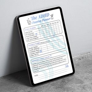 ADHD Cleaning Planner Bundle: Chore Chart & Checklist (PDF Downloadable List)