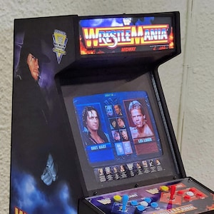 1/4 scale WWF Wrestlemania: The Arcade Game cabinet. Fully functional miniature!
