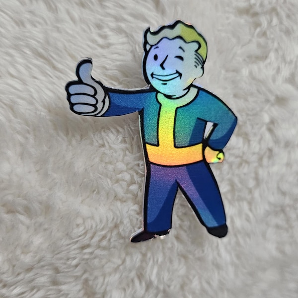 Fallout Vault boy inspired Holographic sticker