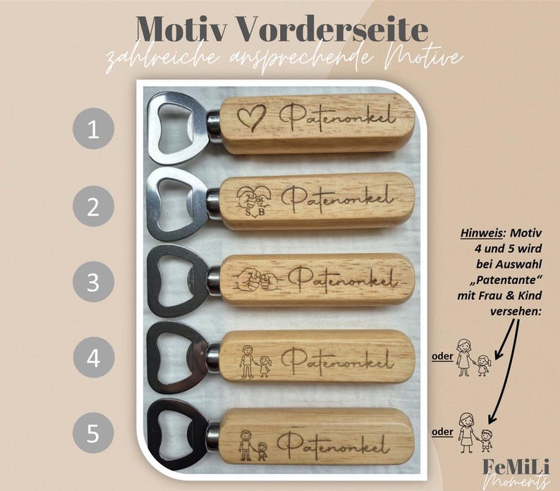 Patenonkel / Patentante fragen – personalisierter Flaschenöffner im Geschenkset | Taufgeschenk imagem 2