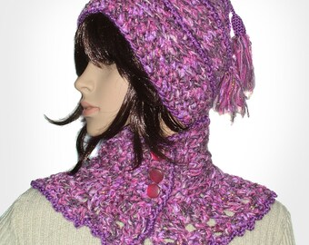 2 Crochet Patterns, Beanie, Cowl Scarf, PDF Digital downloads